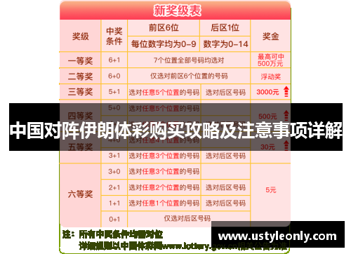 中国对阵伊朗体彩购买攻略及注意事项详解